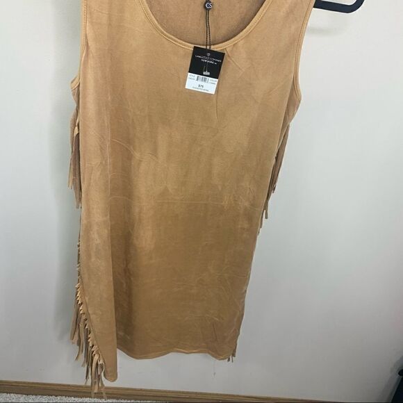 Christian Siriano camel fringe dress NWT Large (D1) - Picture 11 of 12